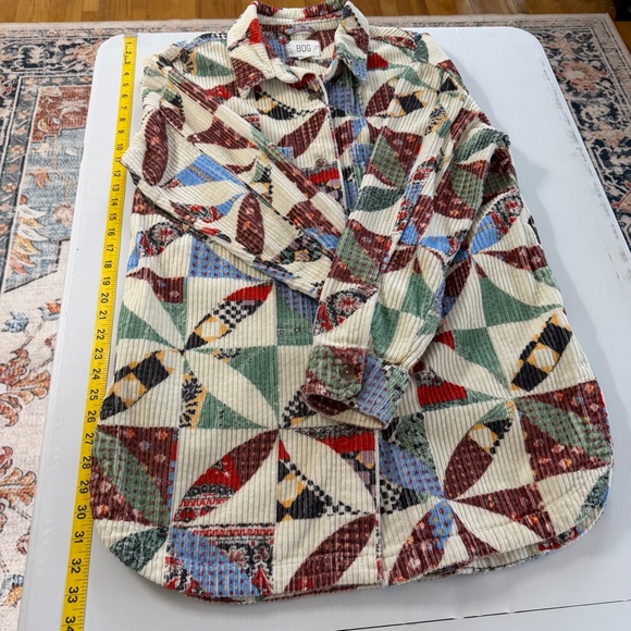 BDG Urban Outfitters Serena Patchwork Corduroy Shacket Jacket Size Small Petite - Picture 11 of 13